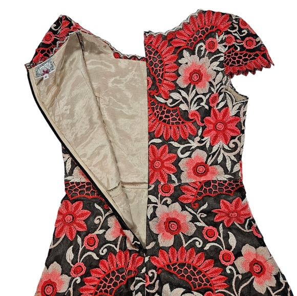 Anthropologie Yoana Baraschi Crisantemo Embroidered Lace Dress Sz 6 Fit & Flare - Picture 12 of 16